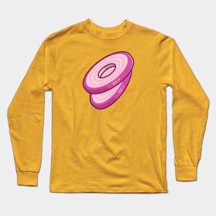 Floating Onion Slice Cartoon Long Sleeve T-Shirt